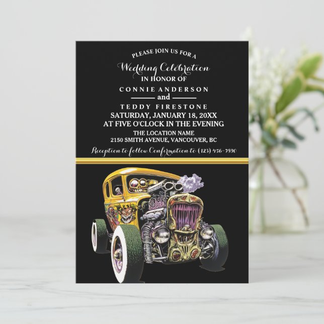 Invitación a la boda y sangre caliente amarilla (Anverso de pie)