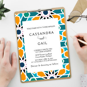 Invitación a la boda Zellij marroquí