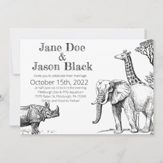 Invitación a la boda zoológica