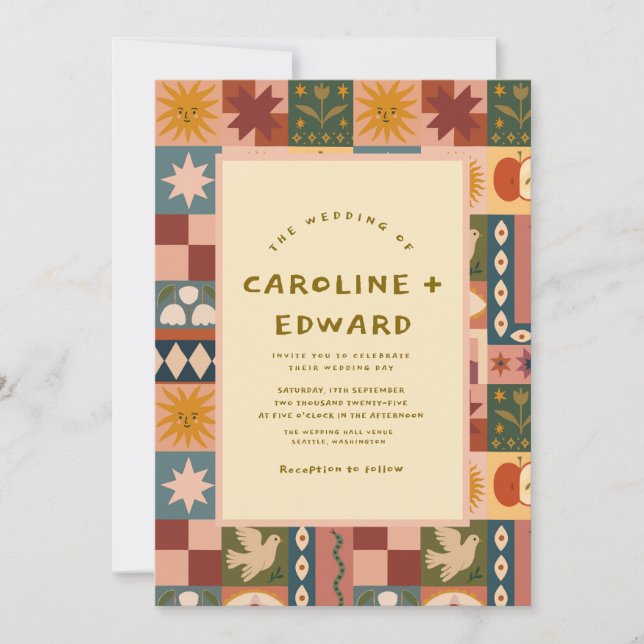 Invitación a la Bohemia Celestial a la Boda (Anverso)