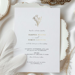 Invitación a la Boho Minimalista de la Boda Blanca