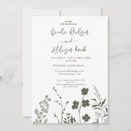 Invitación a la Boho para la Boda Verde de Flor Si