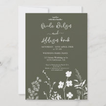 Invitación a la Boho para la Boda Verde de Flor Si
