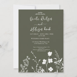 Invitación a la Boho para la Boda Verde de Flor Si