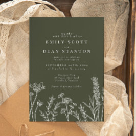 Invitación a la Boho para la Boda Verde de Flor Si