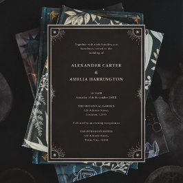 Invitación a la Boho Tarot Estrella de la Boda Neg