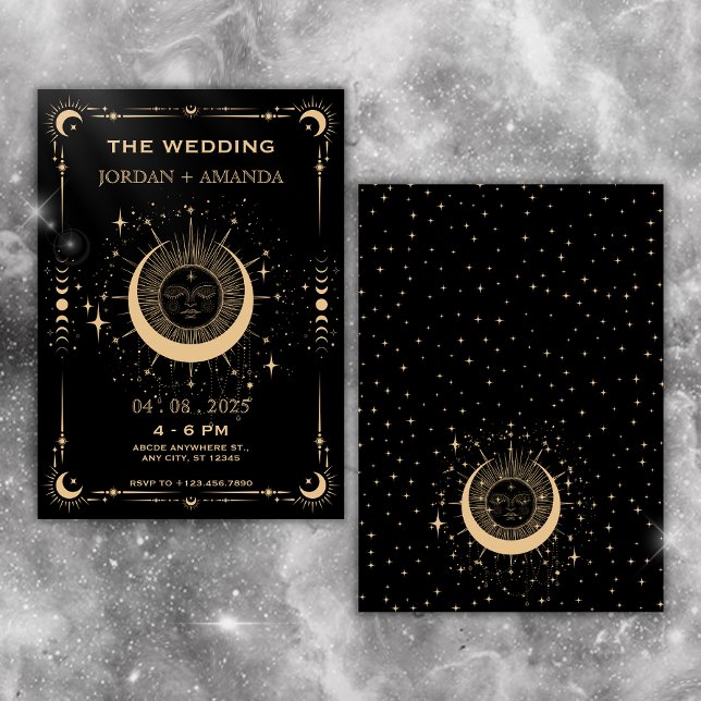 Invitación a la Boho tarot moon sun Wedding (Subido por el creador)