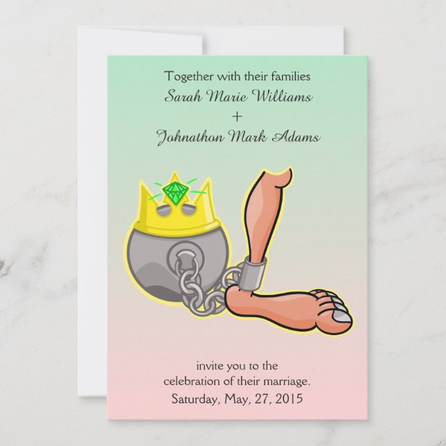 Invitación A La Bola personalizado Y A La Boda En  (Anverso)