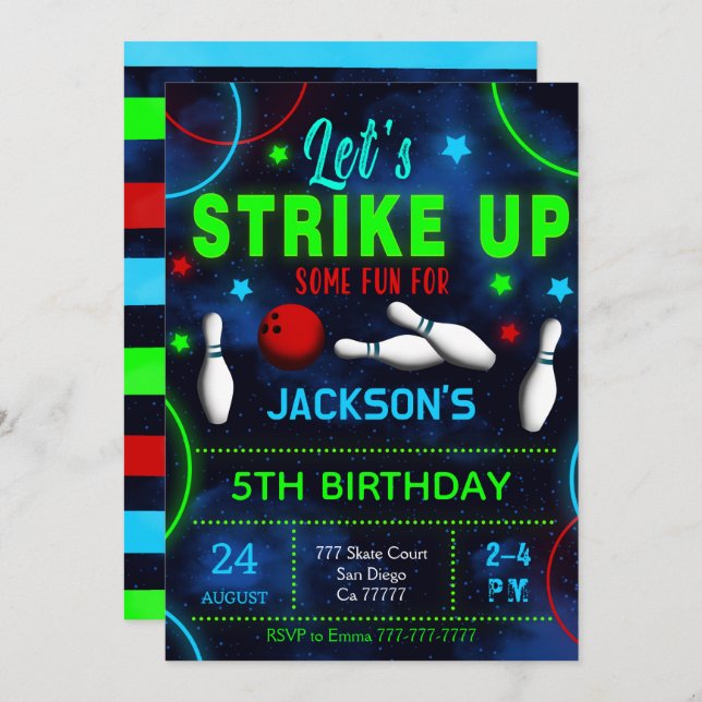 Invitación a la bolera (Anverso / Reverso)