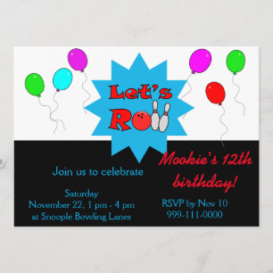 Invitación a la bolera de Personalizado - Plantill
