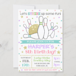 Invitación a la bolera para el cumpleaños