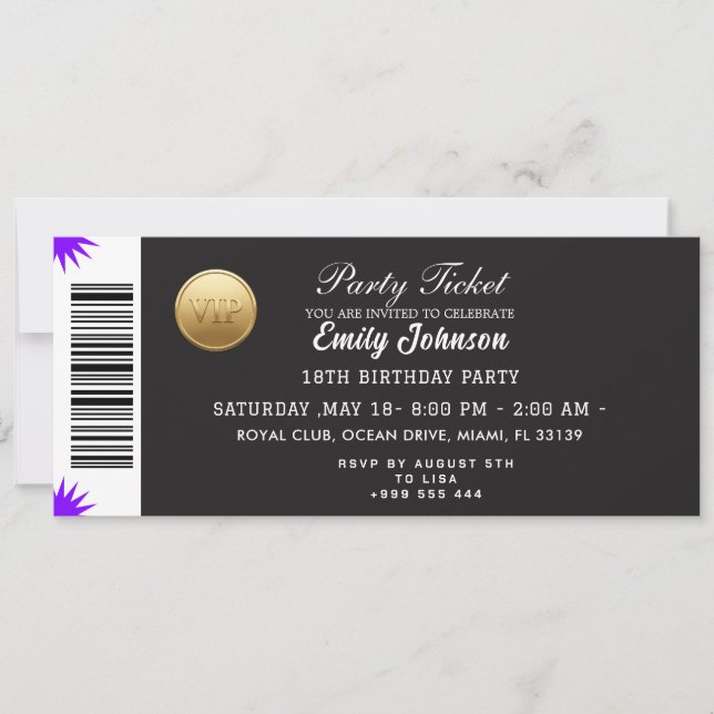 Invitación a la Boleta del Partido de Oro (Anverso)