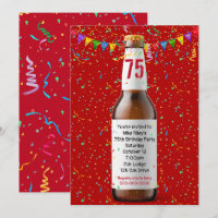 Invitación a la botella de cerveza de la fiesta de