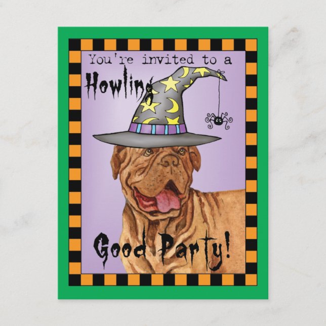 Invitación a la bruja del perro de Burdeos (Anverso)