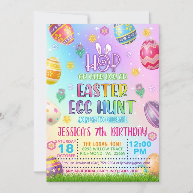 Invitación a la búsqueda de huevos de Pascua - Pas (Anverso)