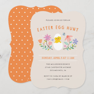Invitación a la cacería de huevos de pascua - Beig