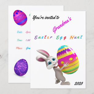 Invitación a la cacería de huevos de Pascua - Nomb