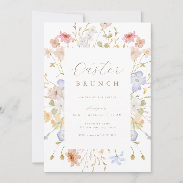 Invitación a la cacería de huevos para el brunch d (Anverso)
