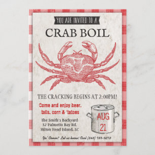 Invitación a la cacerola de cangrejos de mariscos