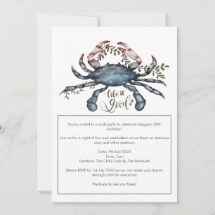 Invitación a la cacerola de mariscos de cangrejo a