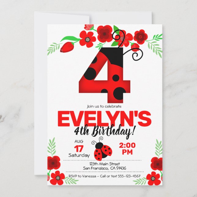 Invitación a la cachiporra para el cuarto cumpleañ (Anverso)