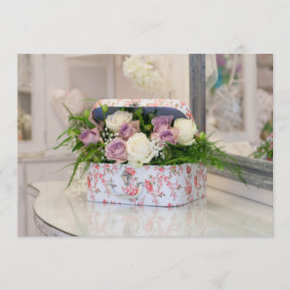 Invitación a la caja de regalo de flores de época