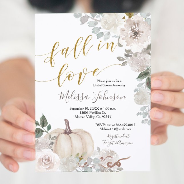 Invitación a la Calabaza Blanca de otoño se enamor (Subido por el creador)