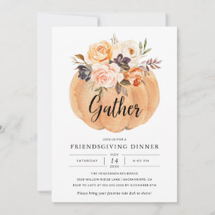 Invitación a la calabaza de Acción de Gracias