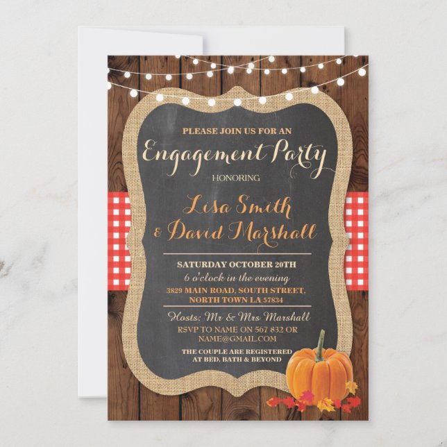 Invitación a la calabaza de caída de la ducha rusa (Anverso)