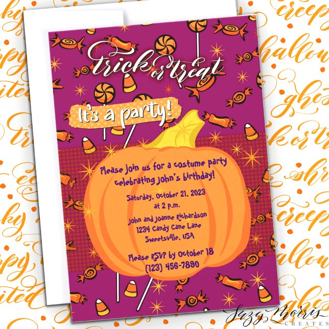 Invitación a la calabaza de Personalizable de truc (Subido por el creador)