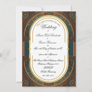 Invitación a la caligrafía floral de Art Nouveau