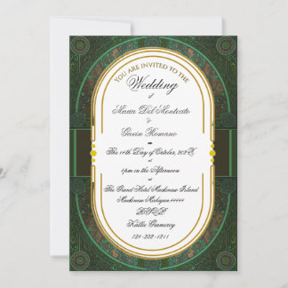 Invitación a la caligrafía floral de Art Nouveau
