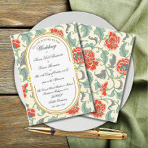 Invitación a la caligrafía floral de Art Nouveau