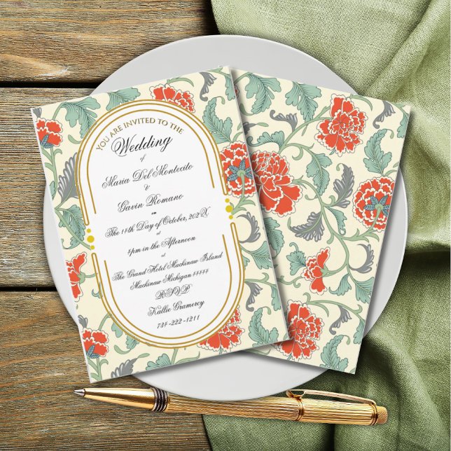 Invitación a la caligrafía floral de Art Nouveau (Subido por el creador)