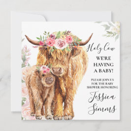 Invitación a la calma de Holy Cow Baby Shower Boho