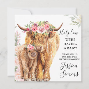 Invitación a la calma de Holy Cow Baby Shower Boho