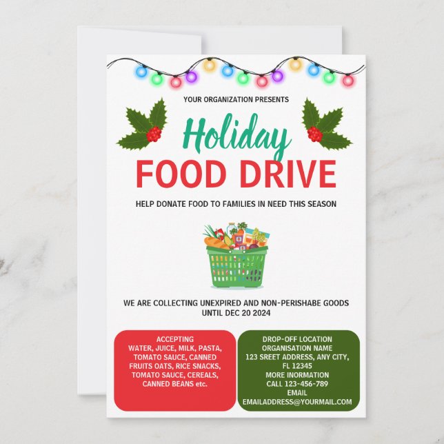 Invitación a la Campaña de Alimentos Navideños (Anverso)