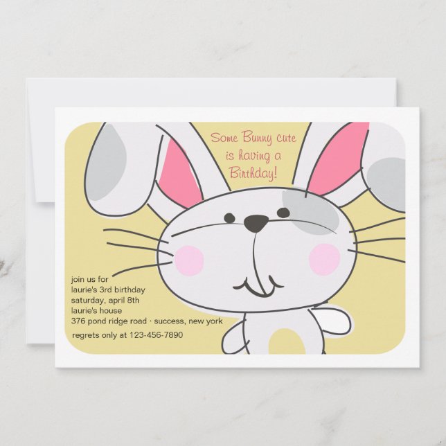 Invitación a la cara de conejito (Anverso)