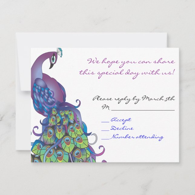 Invitación a la carta de respuesta de Bat Mitzvah  (Anverso)