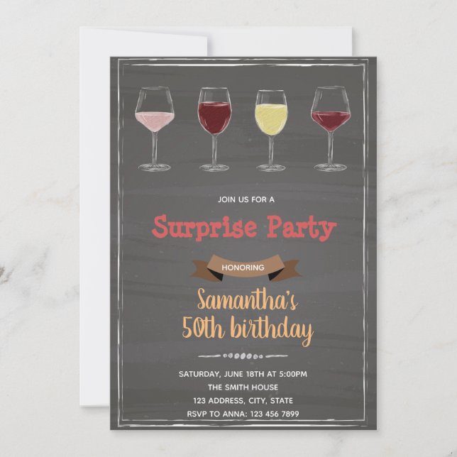 Invitación a la carta de vinos a la perfección (Anverso)