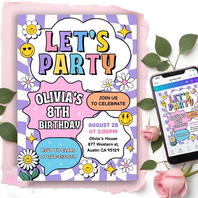 Invitación a la carta del parche de perrito, cumpl (Subido por el creador)