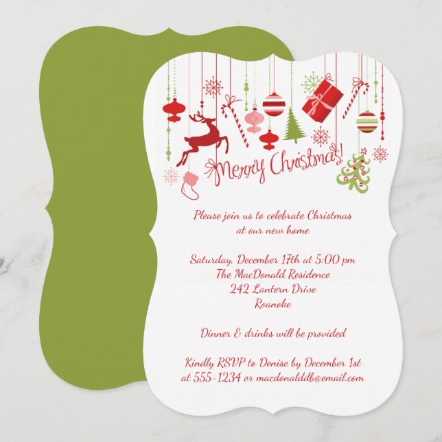 Invitación a la Casa Abierta de Feliz Navidad (Anverso / Reverso)