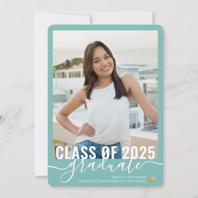 Invitación a la Casa Abierta de Foto de Graduación (Anverso)
