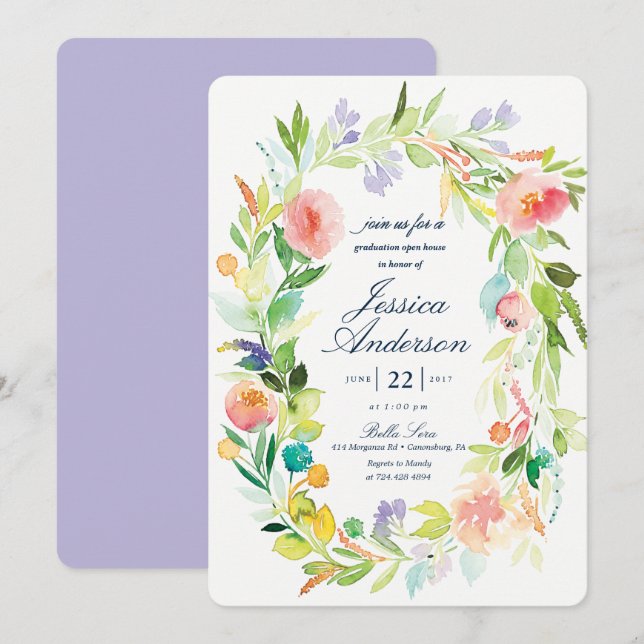 Invitación a la Casa Abierta de Graduación de Colo (Anverso / Reverso)