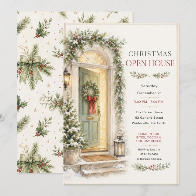 Invitación a la Casa Abierta de Navidad (Anverso / Reverso)