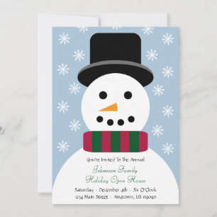Invitación a la Casa Abierta de Navidades Snowman
