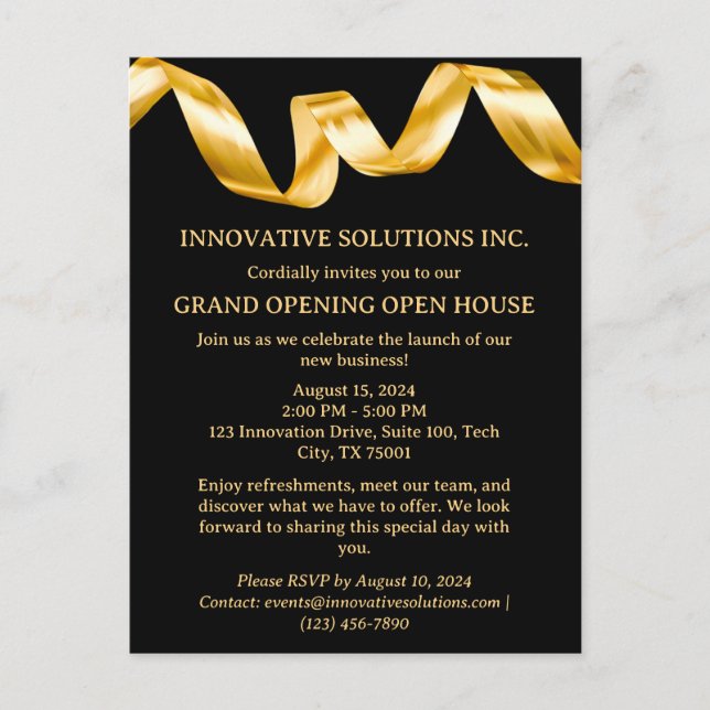 Invitación a la Casa Abierta de Nuevas Empresas (Anverso)