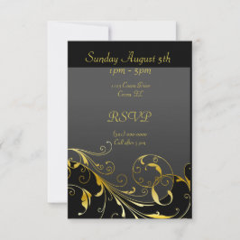 Invitación a la Casa Abierta en Negro y Oro