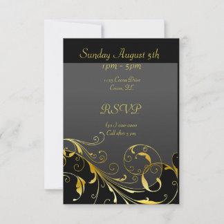 Invitación a la Casa Abierta en Negro y Oro