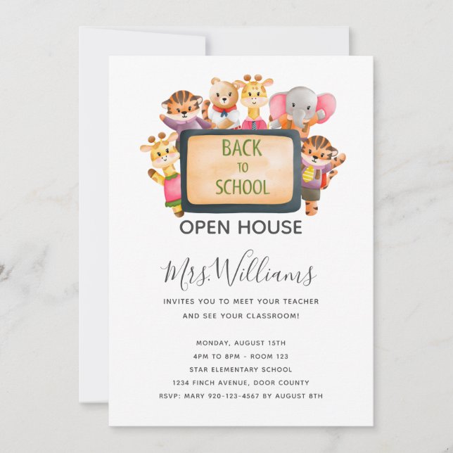 Invitación a la Casa Abierta para Animales (Anverso)